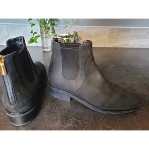 Cole Haan Women's 9 Waterproof Chelsea Boots Black Leather Grand.OS W22340